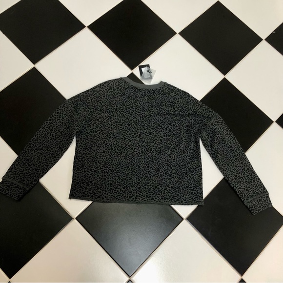 NWT ATM French Terry Leopard Sweatshirt Asphalt Black Grey Oversized size XS - Picture 8 of 13